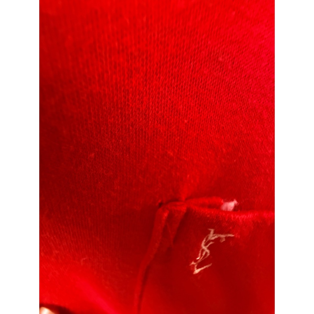 Vintage‎ YSL Mens Long Sleeve Polo Shirt Red Size XL Cotton Pocket Logo Preppy - Picture 5 of 7